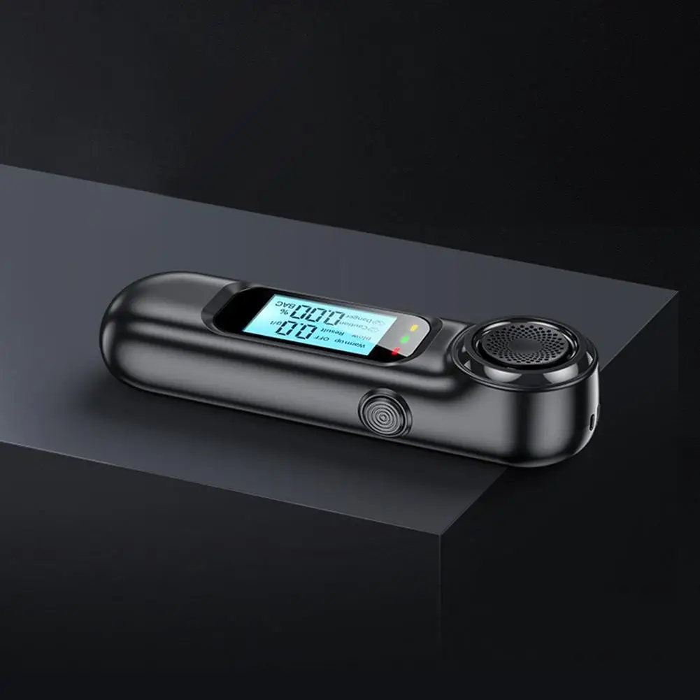 Professional Digital Breath Tester USB Rechargeable Non-contact Breathalyzer High Accuracy Portable Car Traffic Alcohol Tester