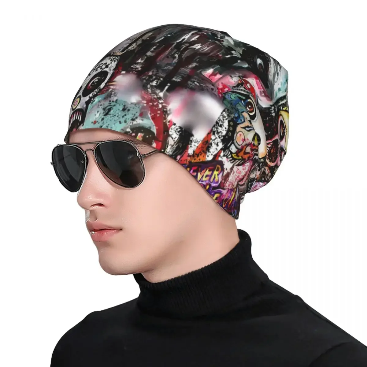 Gorros de calaveras Grunge para hombre y mujer, gorro fino de calaveras abstractas, gorro de esquí Unisex, otoño y primavera