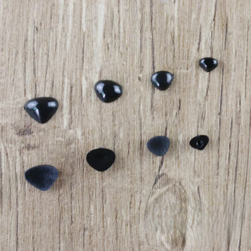 Handmade Plastic Stuffed Toy Eye Nose Accessories Triangle Black Bean Eye Flat Bottom Eye Full Black Eye 10pcs