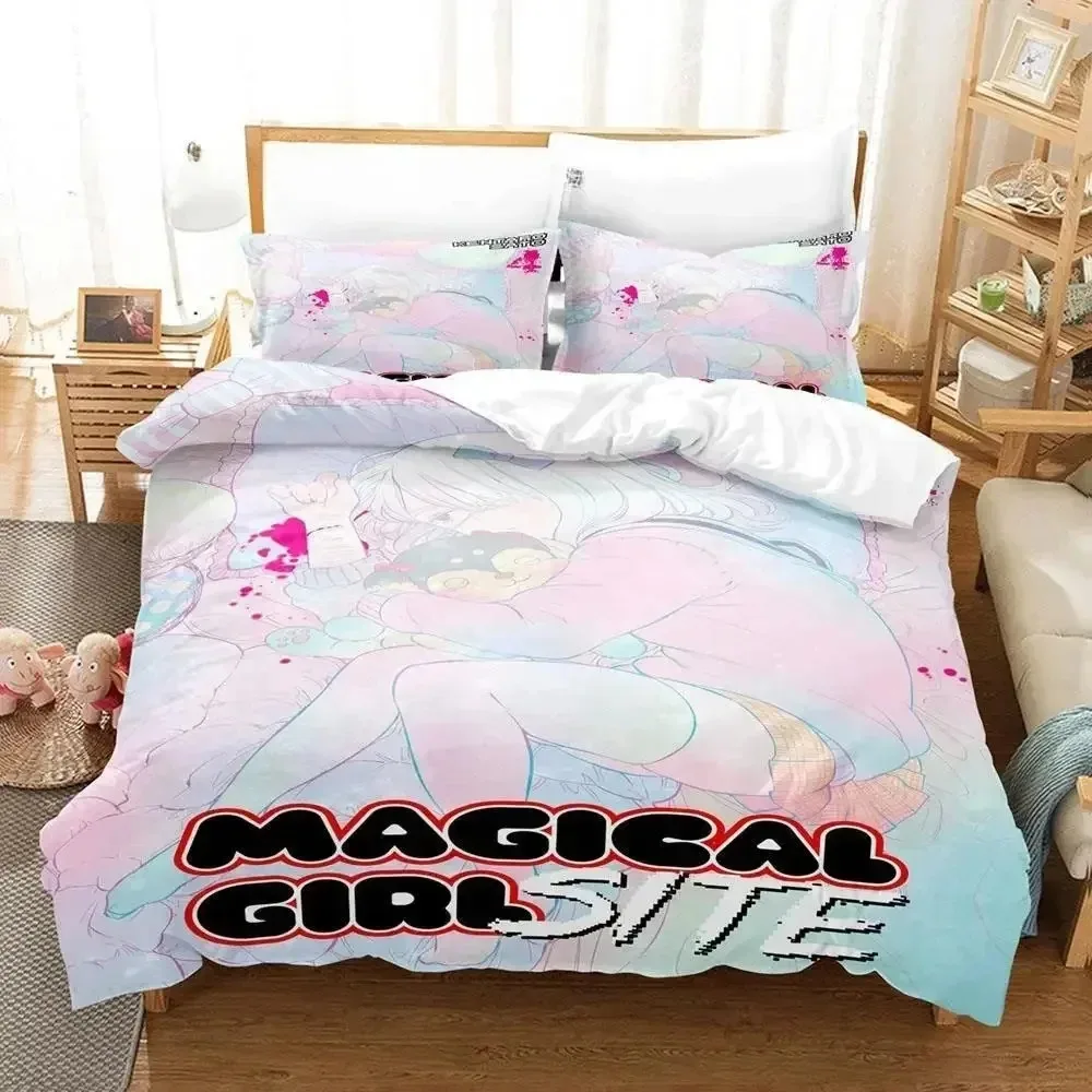 

Magical Girl Site Bedding Set Single Twin Full Queen King Size Bed Set Aldult Kid Bedroom Duvet cover Sets Kawaii Bed Sheet Set