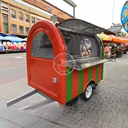 Remolque de comida rápida móvil, camión de comida al aire libre, con licencia de cocina completa, superventas, 2023