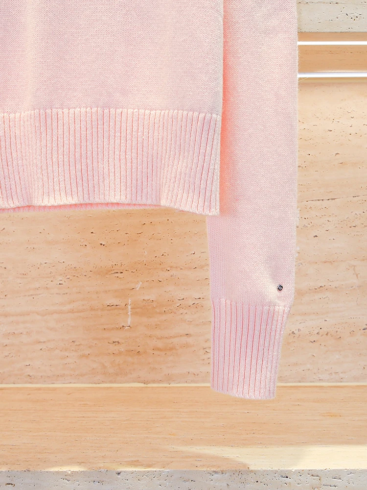 

M Home Southern Oil Высококачественный европейский женский зимний милый мягкий вязаный розовый свитер с накладным верхом Ladylike Sle для поездок на работу