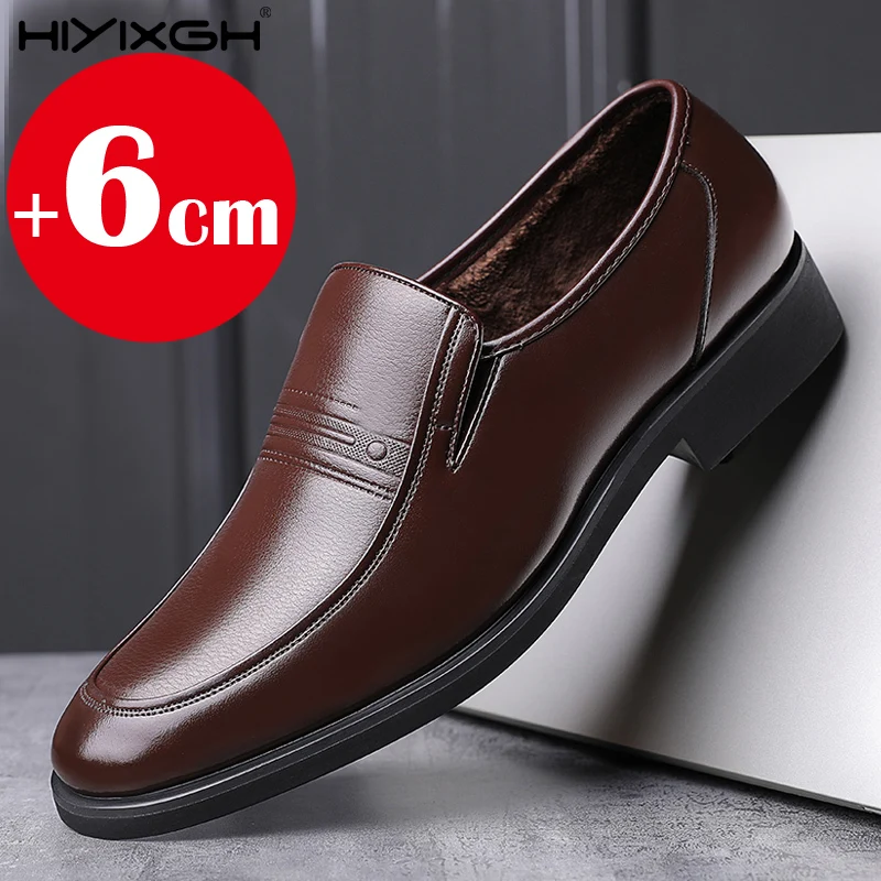 

Mens 6CM Height Increase Dress Shoes Fashion Pointed Toe Business Casual Elevator Shoes Leather Oxfords Shoes Zapatos De Hombre