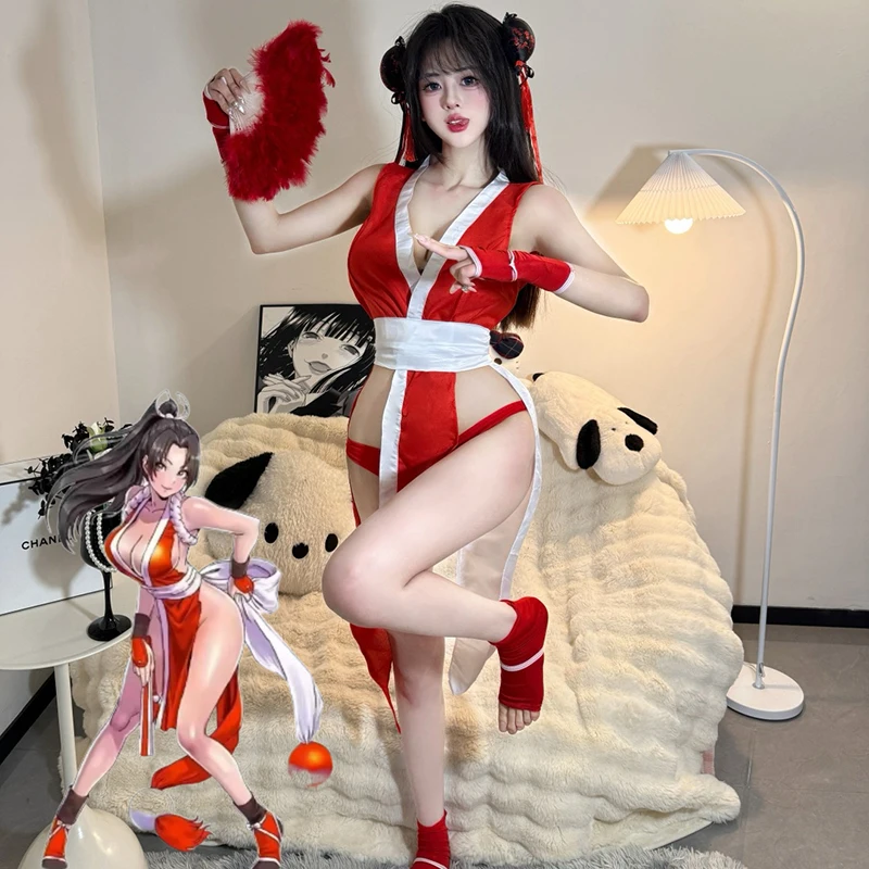 

Fighter Mai Shiranui Cosplay Costume Game Women Disguise Role Play Sexy Outfit Halloween Carnival Fancy Women Dress Party Suit