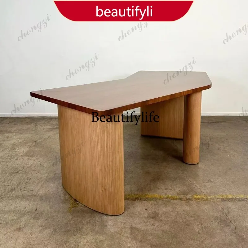 02A Medieval style solid wood desk study computer desk designer high-end writing desk