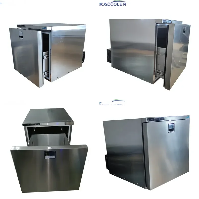 for All Stainless Steel 12V 24V DC Compressor Car Refrigerator Yacht Drawer Freezer Temp Range -12C to 10C CE Certified