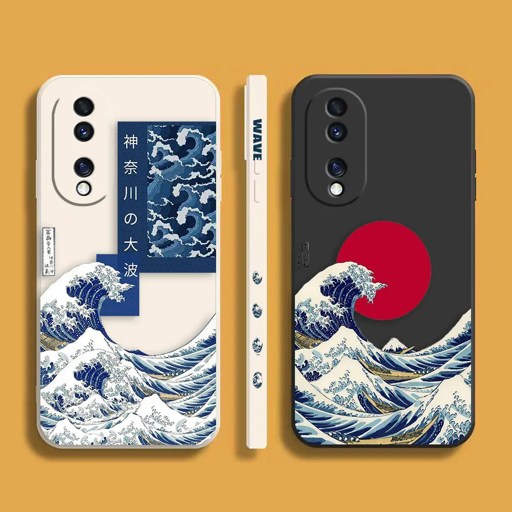 

Fashion The Great Wave Phone Case For Honor X6A 8X 9 9X X9A 10I 10 20 50 70 90 Huawei Y6P Y7 Y7P Y8P Y9 TPU Case Funda Shell