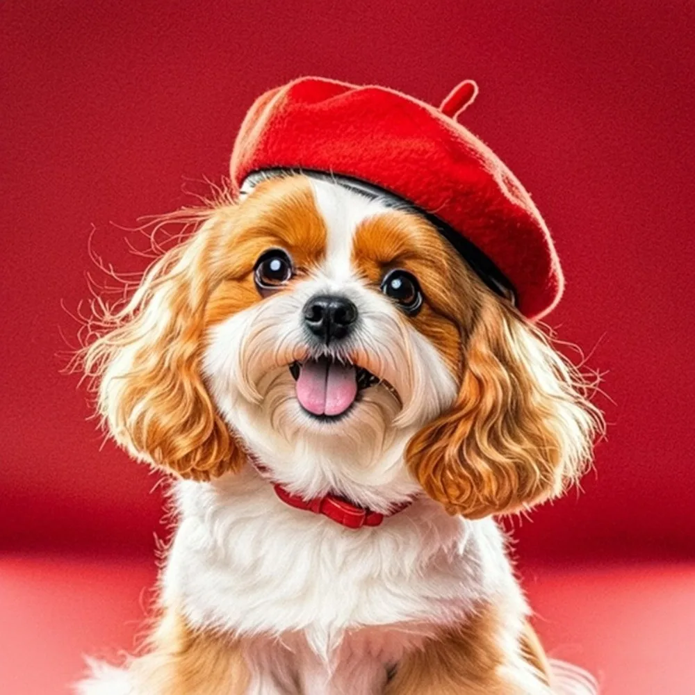 Cute Soft Dog Fleece Hat Beret Knitted Windproof Dog Warmer Winter Hats Warm Adjustable Cat Dog Cap Pet Hat Puppy