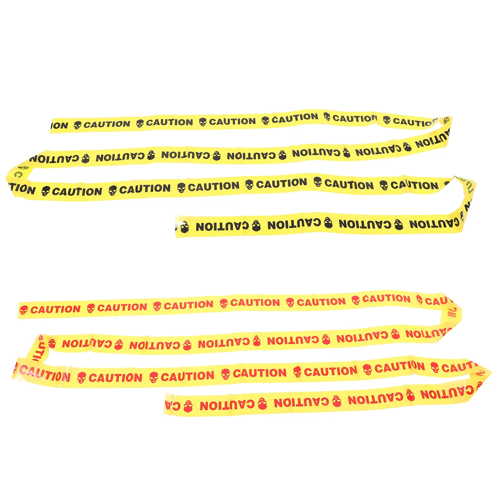 2Pcs Halloween Skull Patterned Yellow Caution Orange Warning Safety Warning Tape for Marking Construction Hazards and Halloween