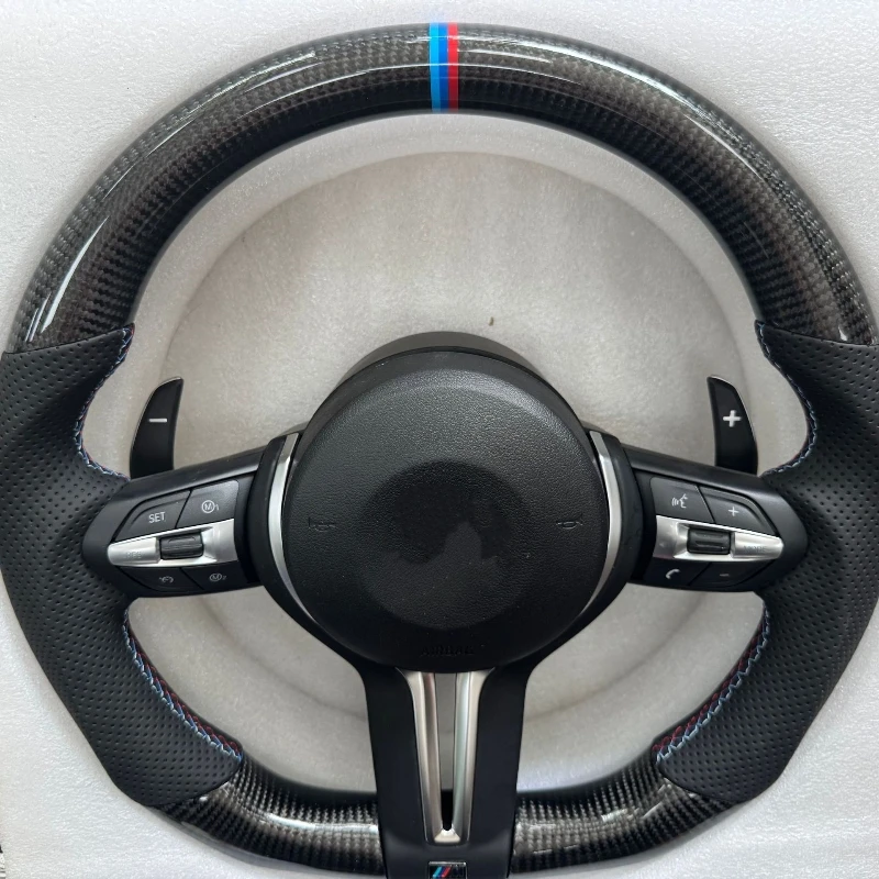 For BMW F10 F11 F20 F21 F30 F31 F34 F32 F33 F36 F22 F23 M3 M5 M6 Carbon Fiber Leather Sport Steering Wheel Car Steering System