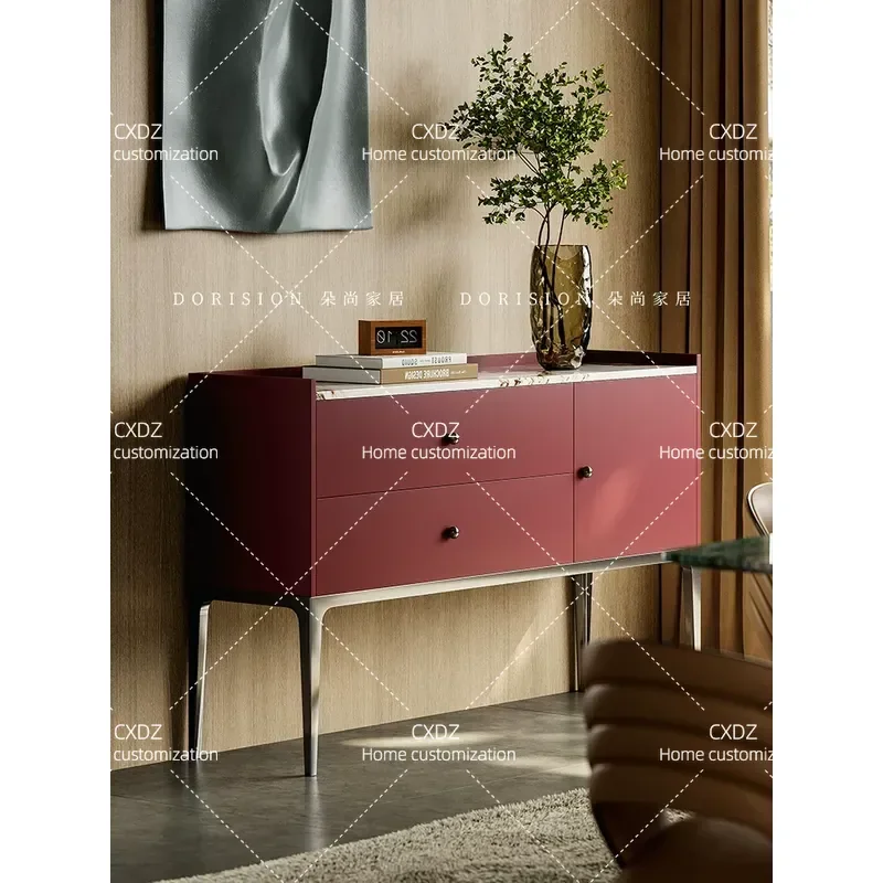 Modern Entrance Cabinet Opposite Door Living Room Wall Mounted Decorative Sideboard Italian Light Luxury High Leg Dining