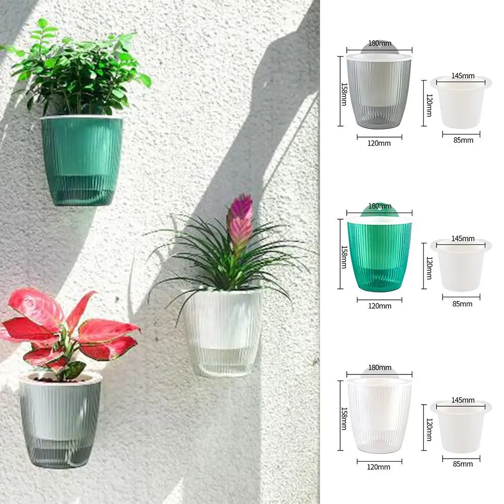 

with Drainage Hole Self Watering Flower Pot with Clear Saucer Reservoir Wall Mounted Self Watering Planters Easy to Use