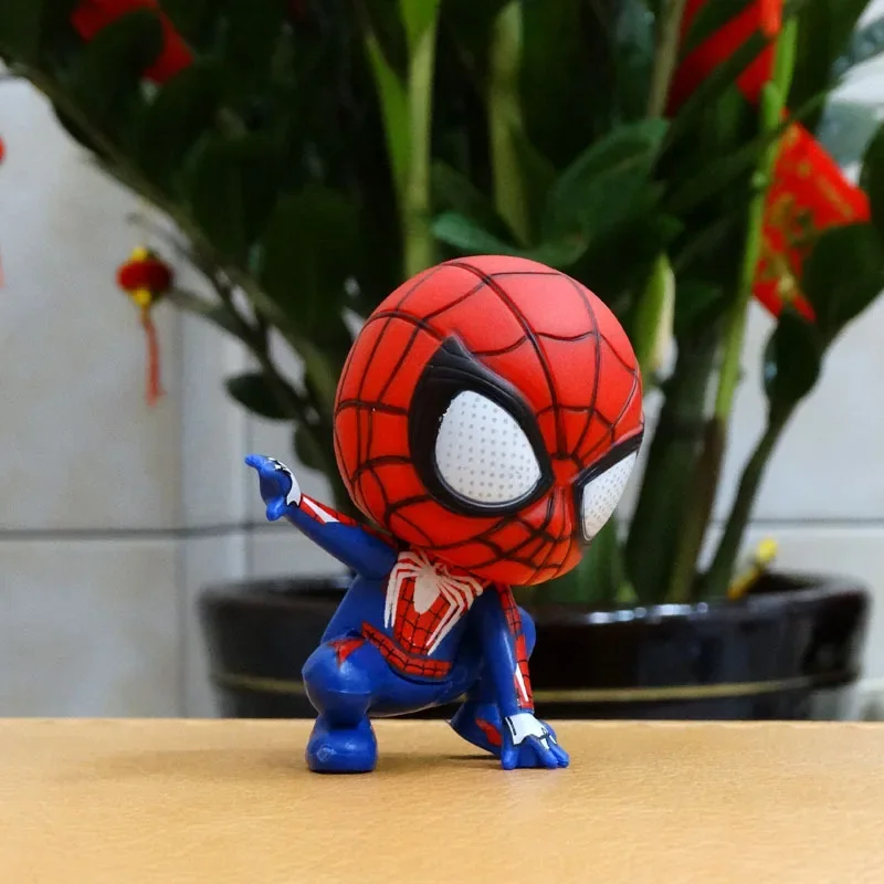 Marvel Avengers Spider Man Cute Action Figure Posture Anime Decoration Collection Figurine Toy Model Ornaments Children Gift