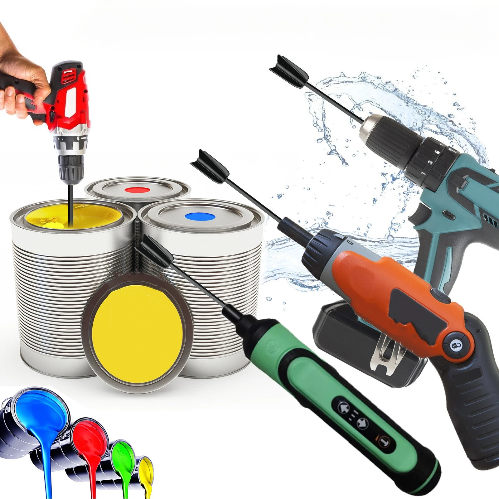 

Electric Paint Resin Mixer for Drill, Efficient Stirring Paddle for Epoxy Resin, AB Glue, Cement, Coating, Anti-Splash Design