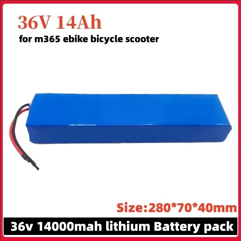 

36V 14Ah 18650 Lithium Battery Pack 10S3P for 250W/350W/500W Motor, Rechargeable Li-ion with BMS Scooter Replacement Battery