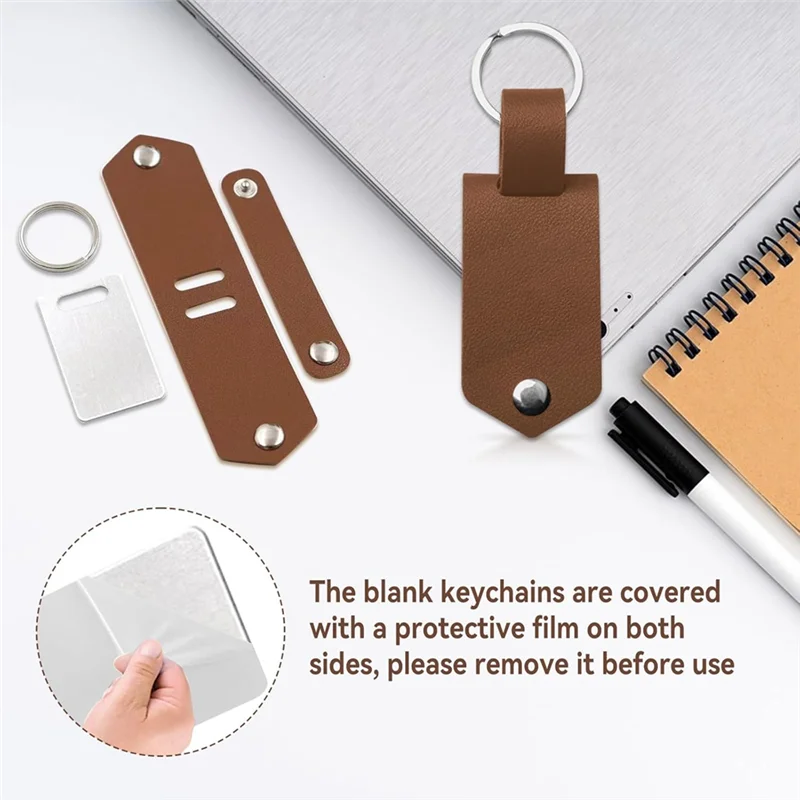 

Metal Sublimation Blank Keychains Leather Blank Keychains PU Leather Heat Transfer