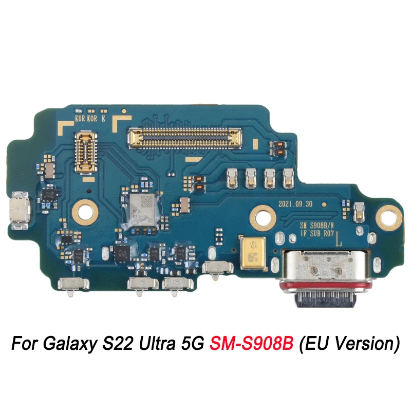 Placa de puerto de carga para Samsung Galaxy S22 Ultra, 5G, SM-S908U (versión estadounidense)/SM-S908B (versión europea)