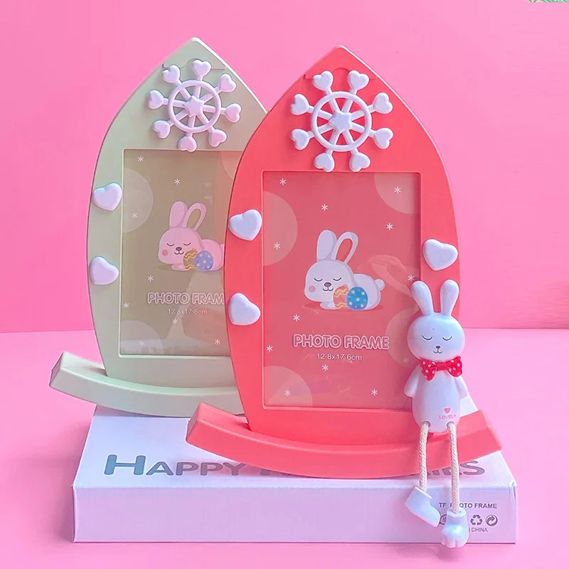 الكرتون لطيف الأطفال إطار الصورة الإبداعية 7 بوصة الأرنب الجدول الطفل إطار الصورة غرفة الأطفال الديكور هدية للأطفال #2