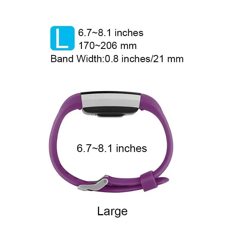 Sport Bands Compatible with Fitbit Charge 2 Bands , Adjustable Replacement Strap Wristbands for Fitbit Charge 2 HR Small Large