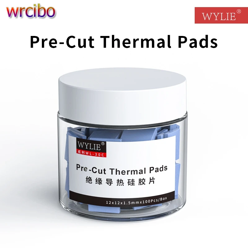 WYLIE High Performance Pre-Cut Thermal Silicone Pads CPU Chip Heat Cooling Conductive For Board Repair Fast Heat Dissipation