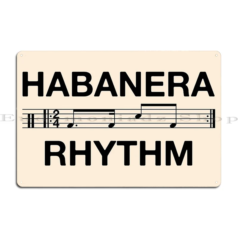 Habanera Rhythm Black Metal Sign Garage Garage Wall Plaque Wall Print Tin Sign Poster