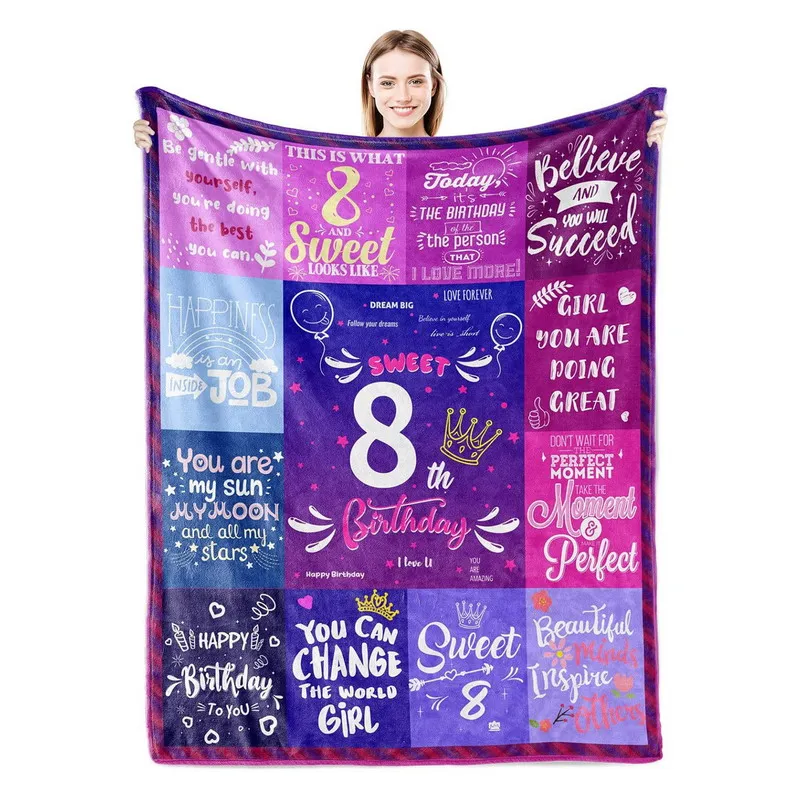 The Perfect Birthday Gift for Her | Personalized Cozy Throw Blanket for Women, Mom, Sister or Best Friend Age can be Customized