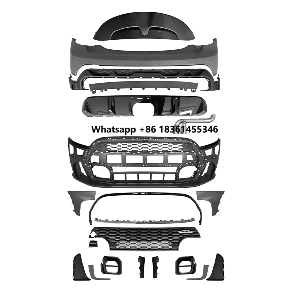 For  F55 F56 F57 21-23 Upgrade to JCW Style Front Rear Bumper Muffler Tips Full Body Kit