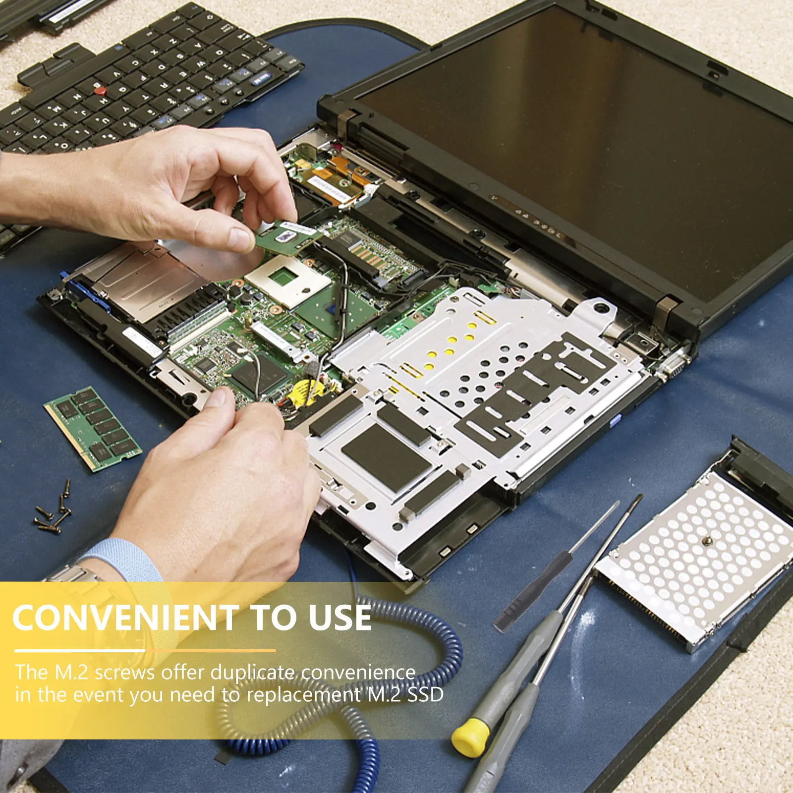 1Set Computer Screws M2 SSD Mounting Standoff Screw Kit Stainless Laptop Motherboard Repair Maintenance Replacement