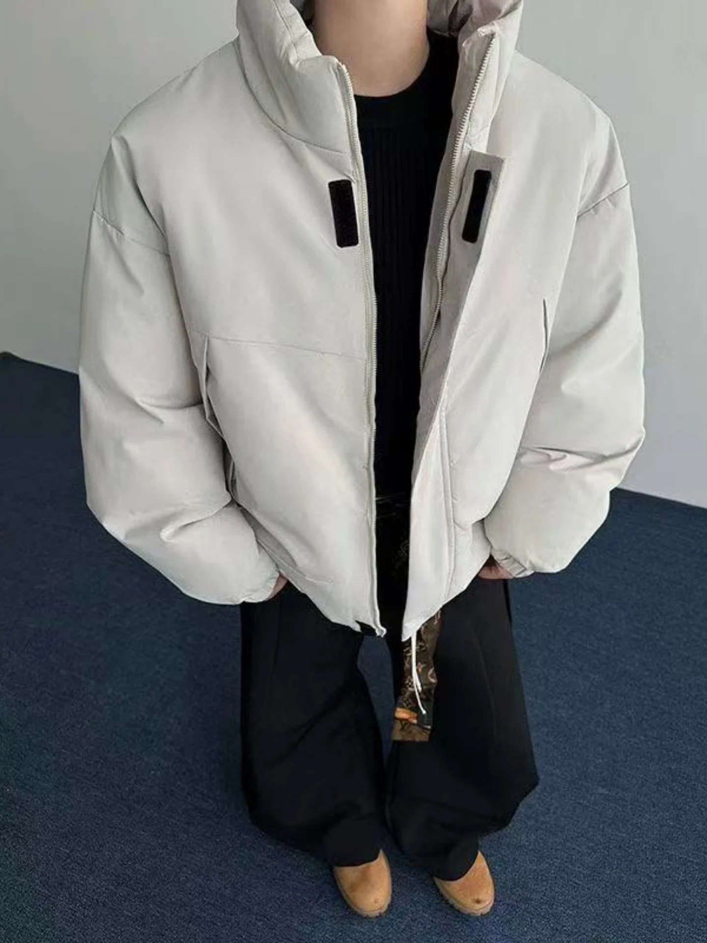 

Зимняя утепленная хлопковая куртка, однотонная, повседневная, свободного кроя, с воротником-стойкой, ветрозащитная, водонепроницаемая, молодежная, модная, с длинными рукавами, на молнии