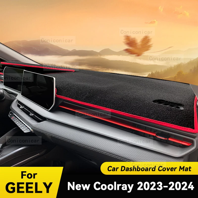 

Dashboard Cover Mat Protective Pad For GEELY NEW COOLRAY 2023 2024 Car Accessories Dash Board Sunshade Anti-UV Carpet Dashmat
