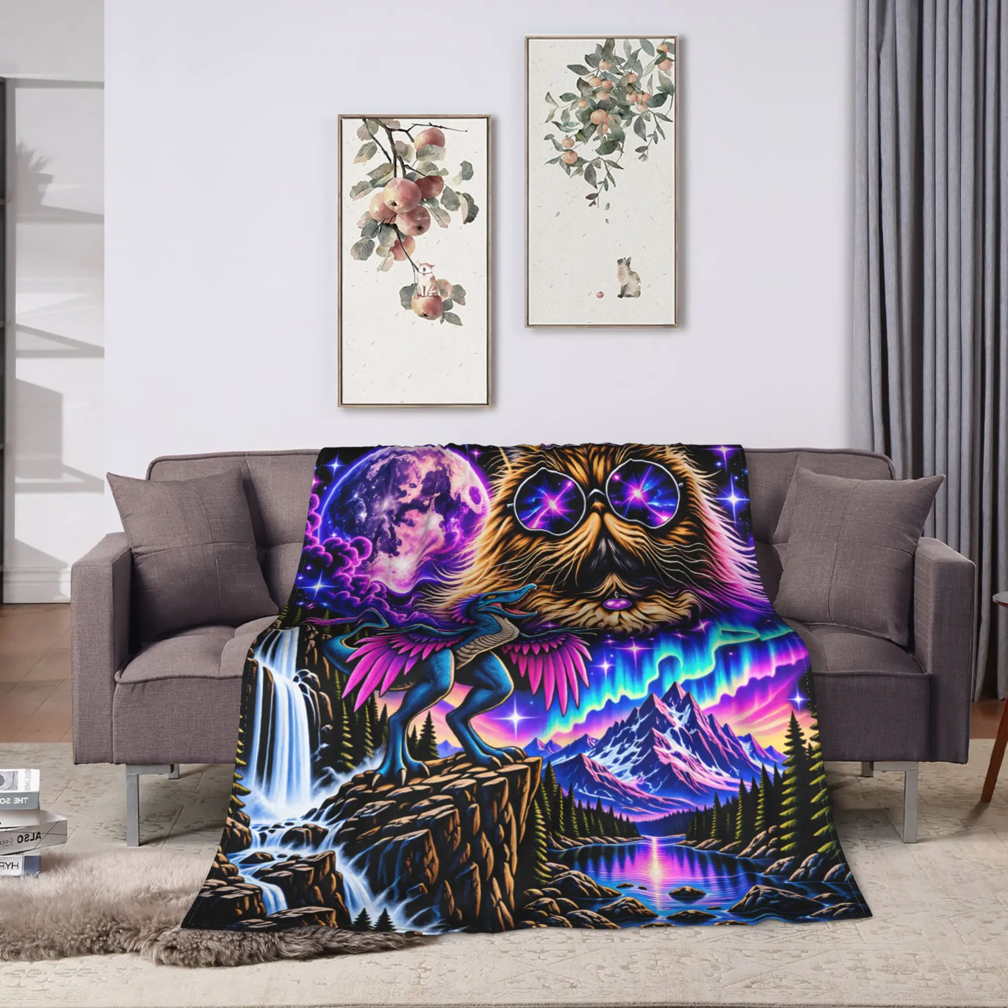 Vintage Princess Donut And Mongo Dungeon Crawler Carl Soft Blankets For Couch Bed  Novelty Throw Blanket Car Flannel Bedspread