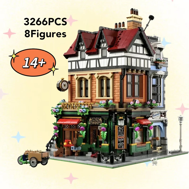 

MINISO NEW Tudor Corner Modular Building Blocks Creative Expert Street Views Bricks Toy 10350 for Adult Children Christmas Gifts