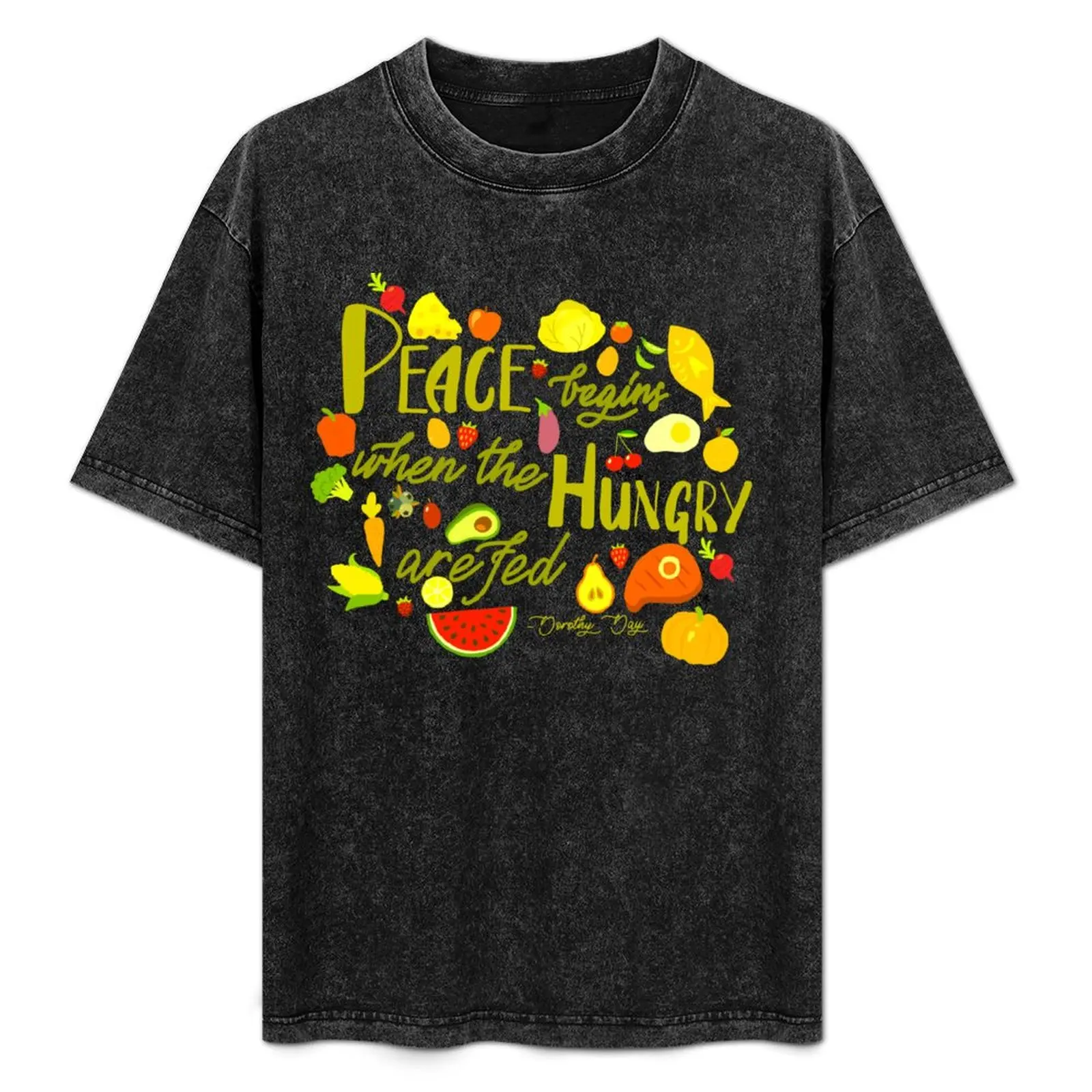 

DONATE Peace Begins When the Hungry are Fed Quote - Желто-зеленая футболка с животным принтом для мальчиков, синие арховные футболки для мужчин с графикой