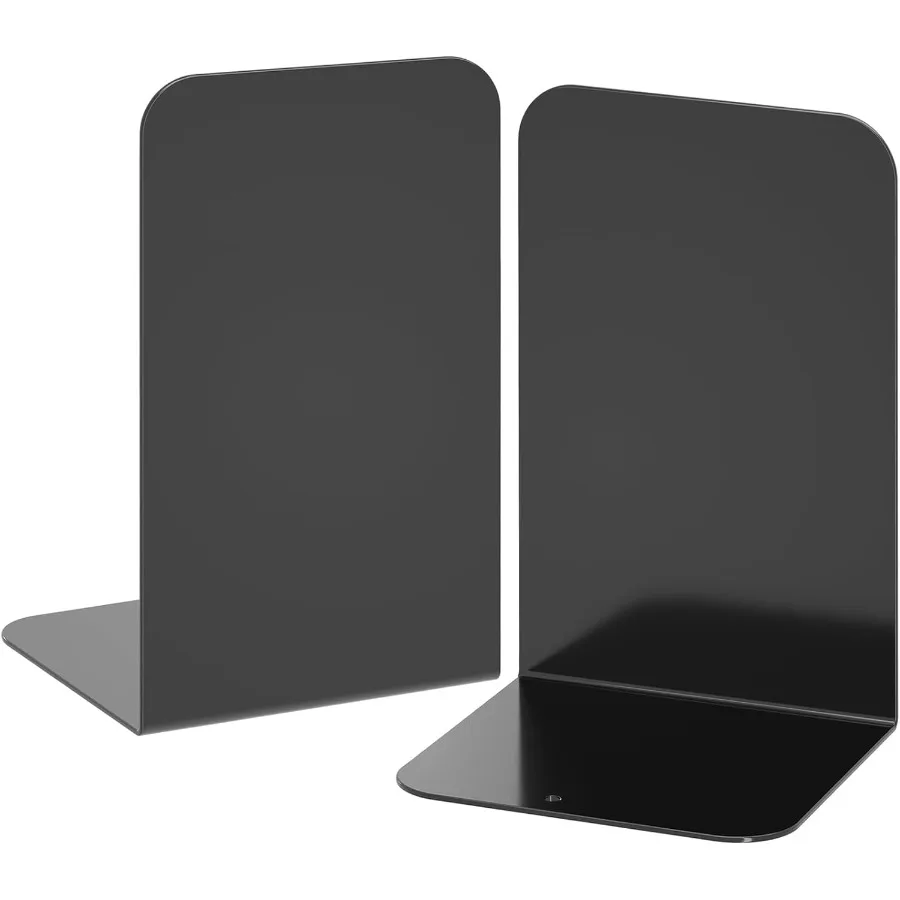 مساند كتب معدنية سوداء شديدة التحمل مصممة للأرفف مثالية لتنظيم الكتب الثقيلة في المكاتب المنزلية والبيئات المدرسية #2