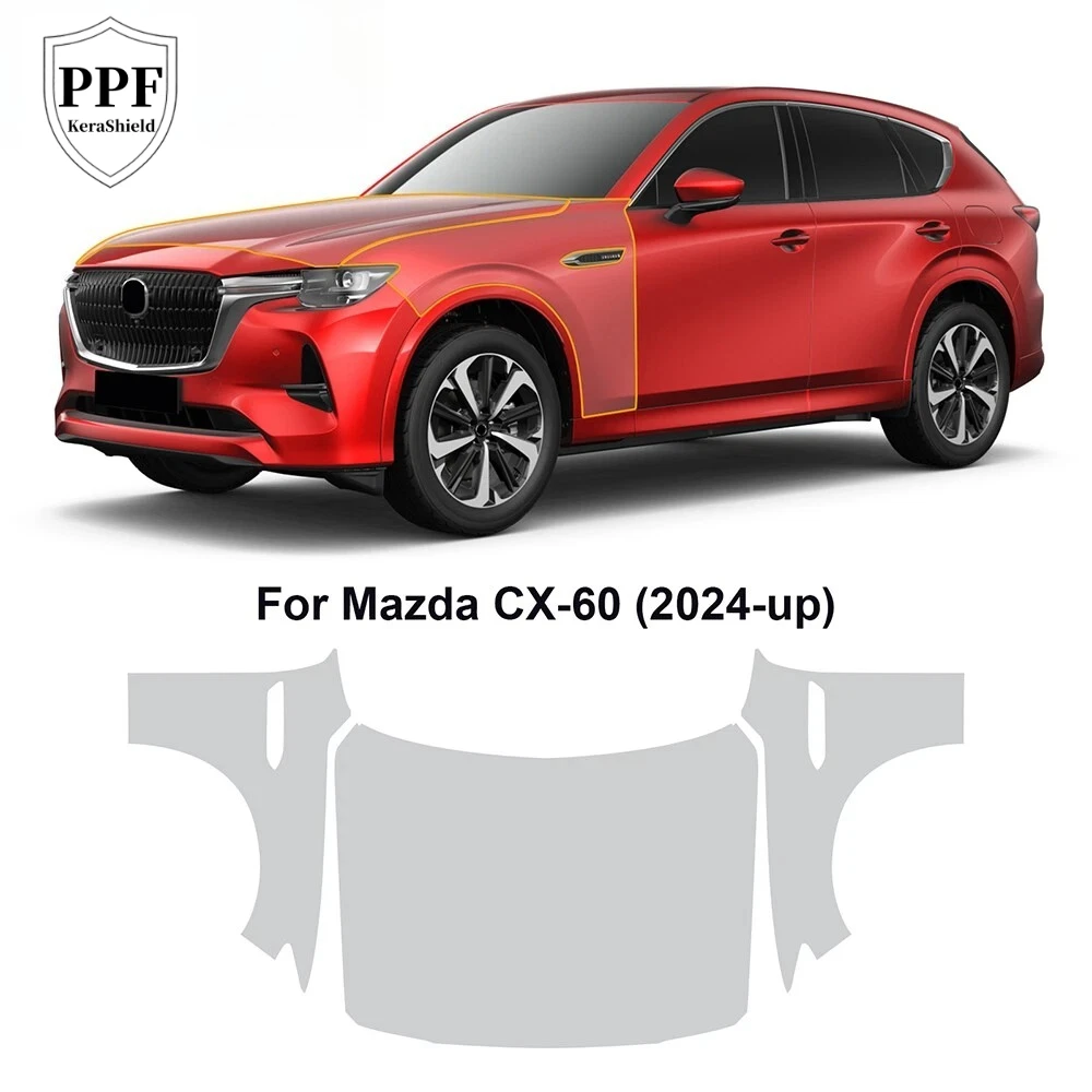 

TPU Scratch Resistant Car Paint Protection Film For Mazda CX60 CX-60 2024-2025 Clear Bra Pre-cut PPF Decal Sticker Self-adhesive