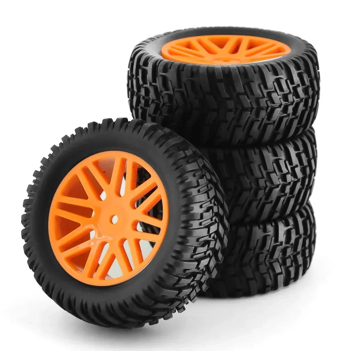 4Piece 1/10 Short Course Truck Tires Tyre Wheel 12Mm Hex 95Mm Parts For HSP 15502 94107 94170 94155 94177 HPI RC Car