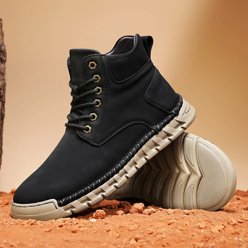 

Осенне-зимняя обувь для мужчин, кожаные полусапожки, уличная спортивная повседневная обувь, плюшевые ботильоны