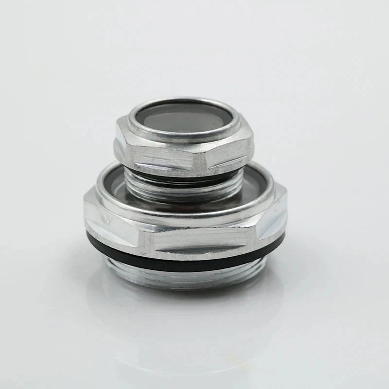 M10 M12 M14 M16 M18 M20 M22 M24 M26 M27 M30 M33 Male Aluminum Alloy Oil Level Sight Glass Window Hex For Air Compressor 16-48mm