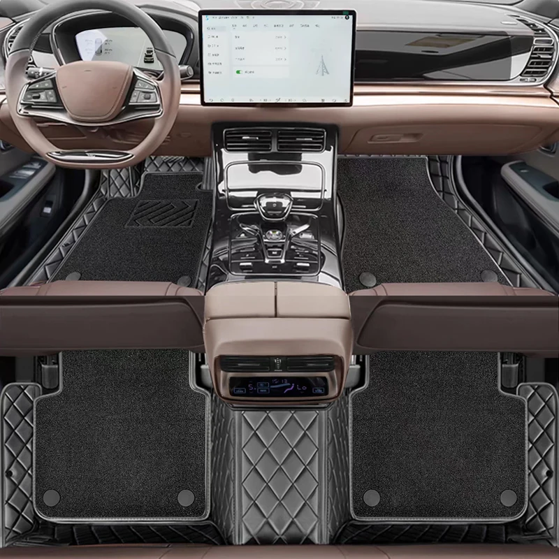 Custom Double Layered Car floor Mats Fit For Hyundai Ioniq 6 2023 2024 2025 2026 2027 2028 Auto Foot Carpet