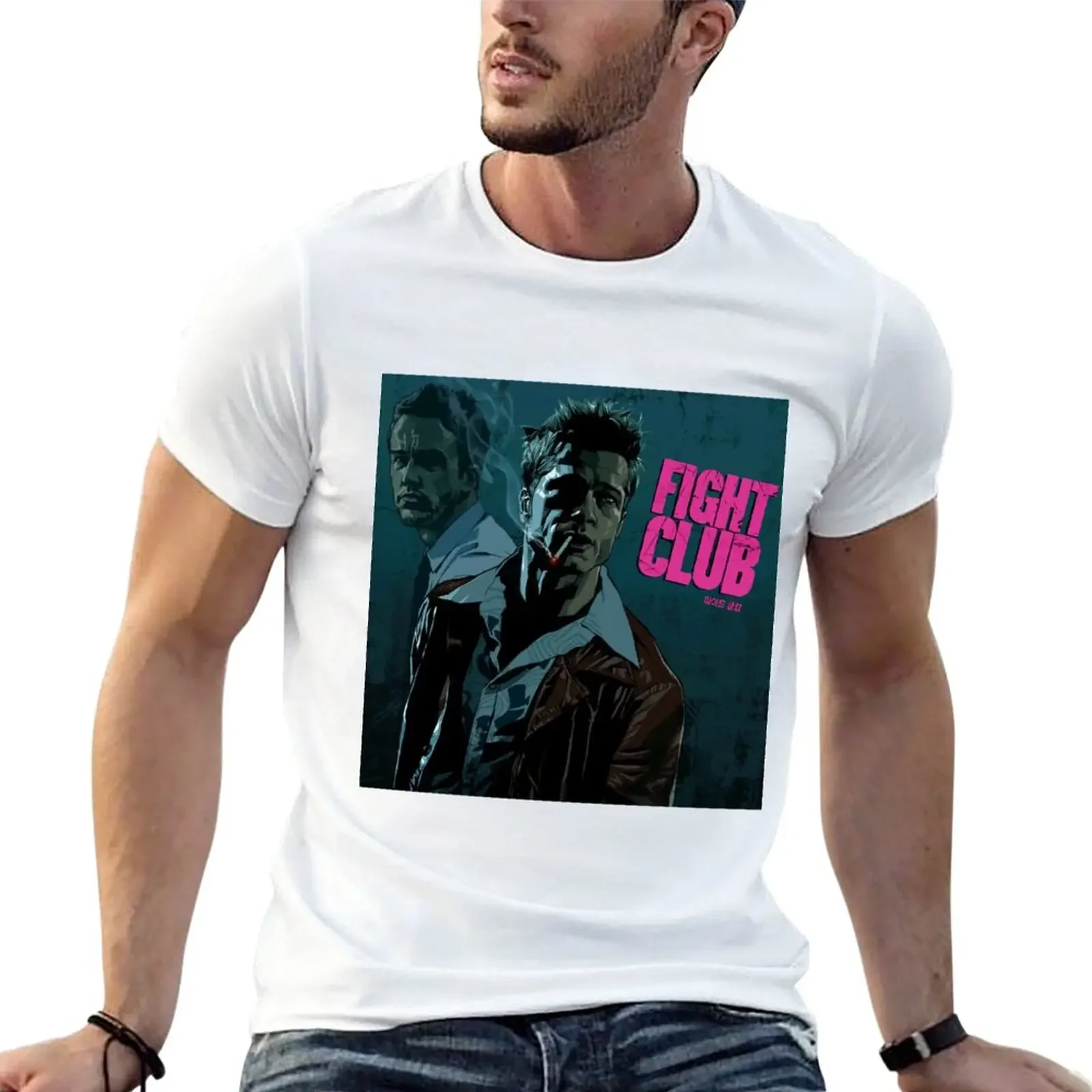 Fight Club Drawing The Narrator And Tyler Durden T-Shirt graphic t shirts cute clothes Men's t-shirt