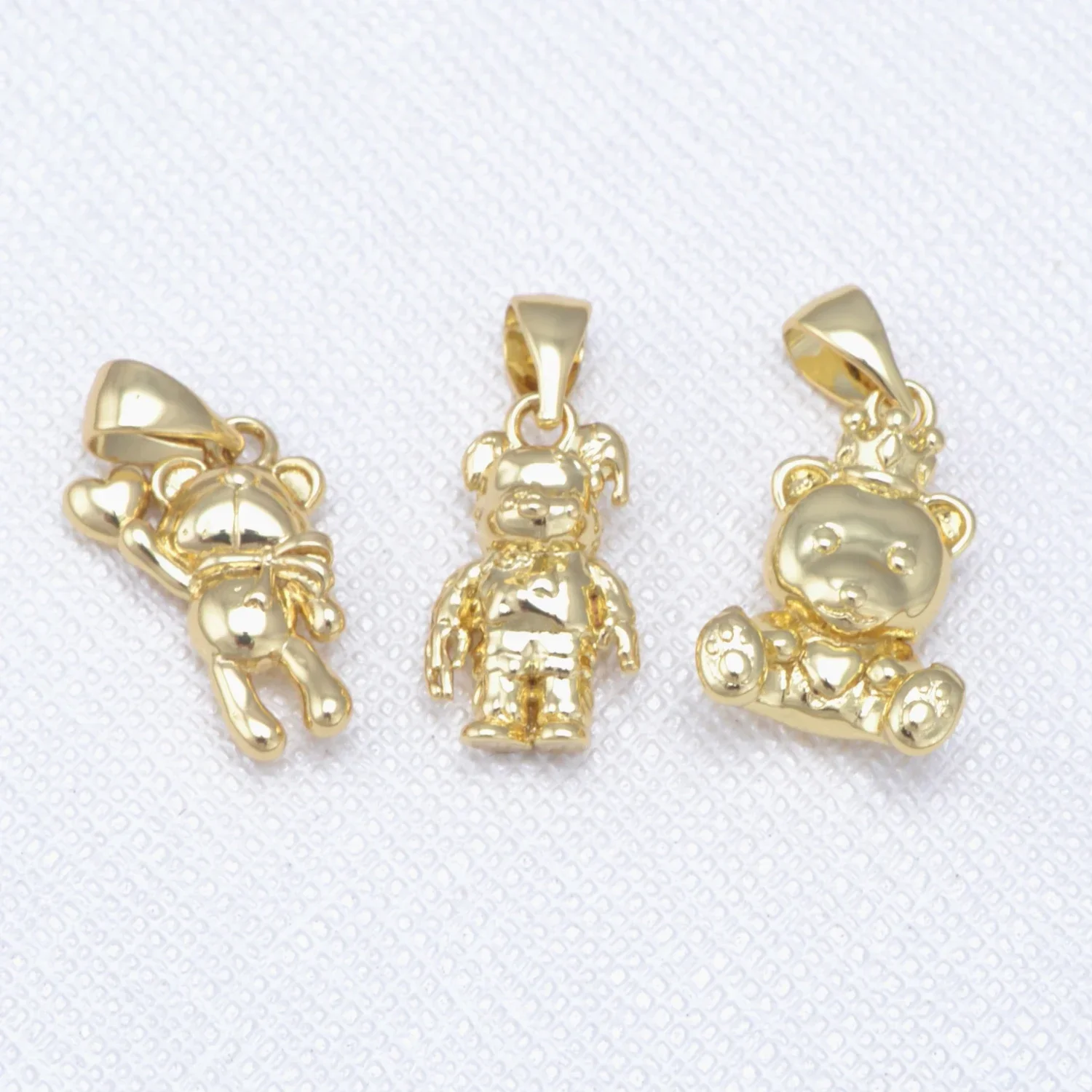 15 Pcs Copper Gold Plated Pendant DIY Jewelry Making Supplies for Women Bear Cupid Earring Necklace Retro Accessories Wholesale