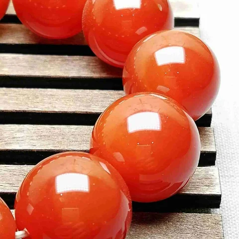 Large Particles Round Beads Natural Ruby Bracelet Noble And Chic Chalcedony Agate Bangles Exquisite Jewelry Accessories Gifts