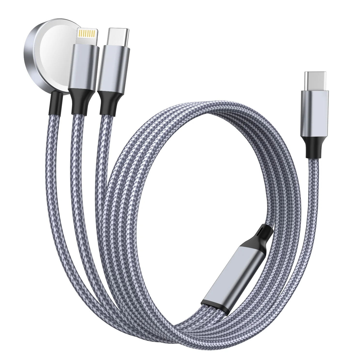 

Кабель для зарядки 3 в 1 USBC USBA для телефона, магнитное зарядное устройство для часов, универсальная беспроводная док-станция для iWatch S10 SE Ultra и AirPods