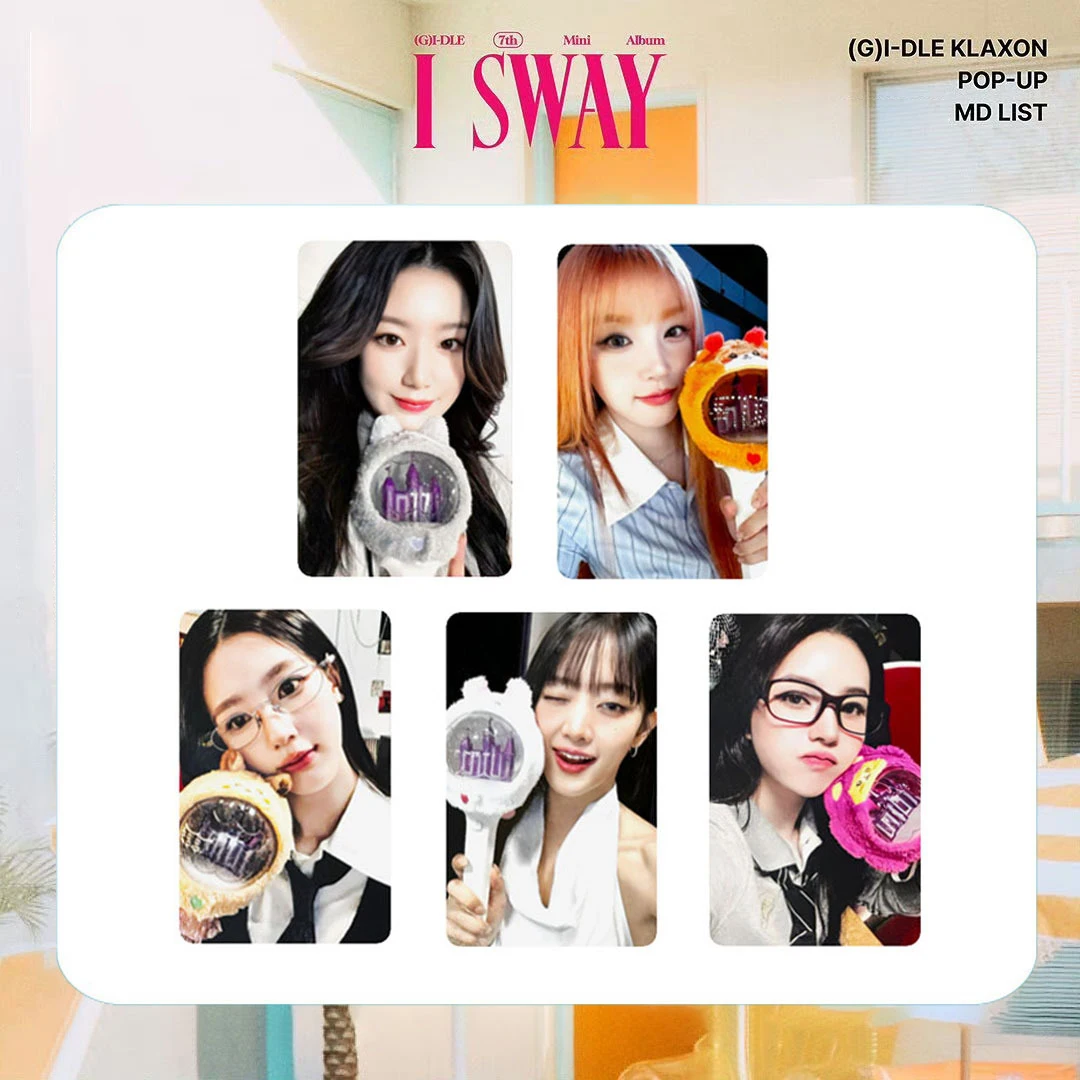 5Pcs/Set KPOP (G)I-DLE I SWAY Mini Album POP-UP Photocards Soyeon Miyeon YUQI Two Sides Cute Light Stick Lomo Cards Fans Gifts