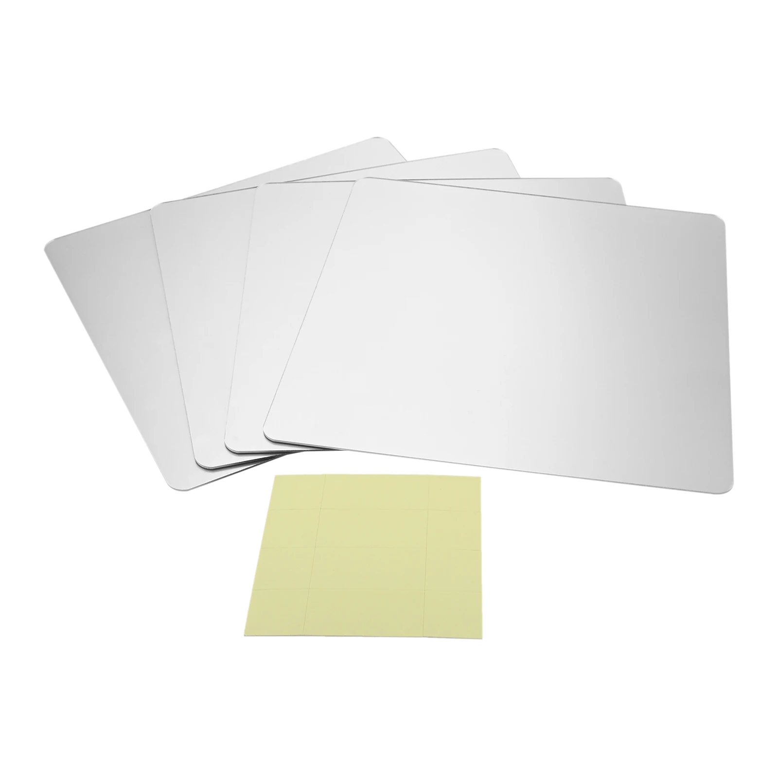 4Pcs Unbreakable Mirror Tiles 12x12 Inch Flexible Mirror Sheet Self Adhesive Self Cuttable Mirror Wall Stickers Non Glass Square