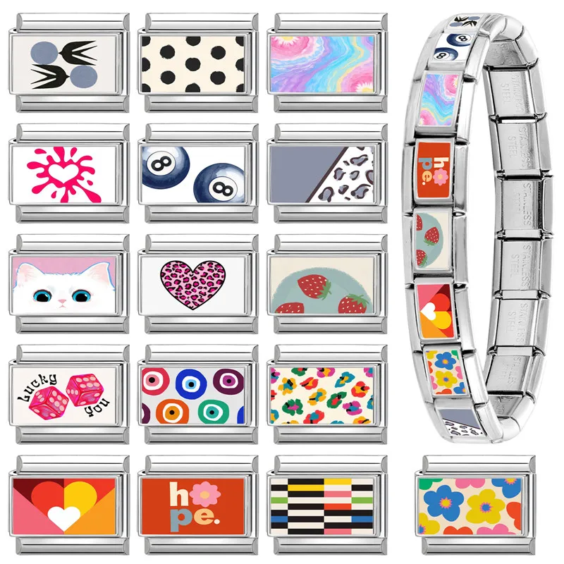 جديد جميل الحيوانات الأليفة القطط والكلاب وصلات سحرية إيطالية تناسب 9 مللي متر سوار الفولاذ المقاوم للصدأ النساء الرجال DIY بها بنفسك صنع المجوهرات