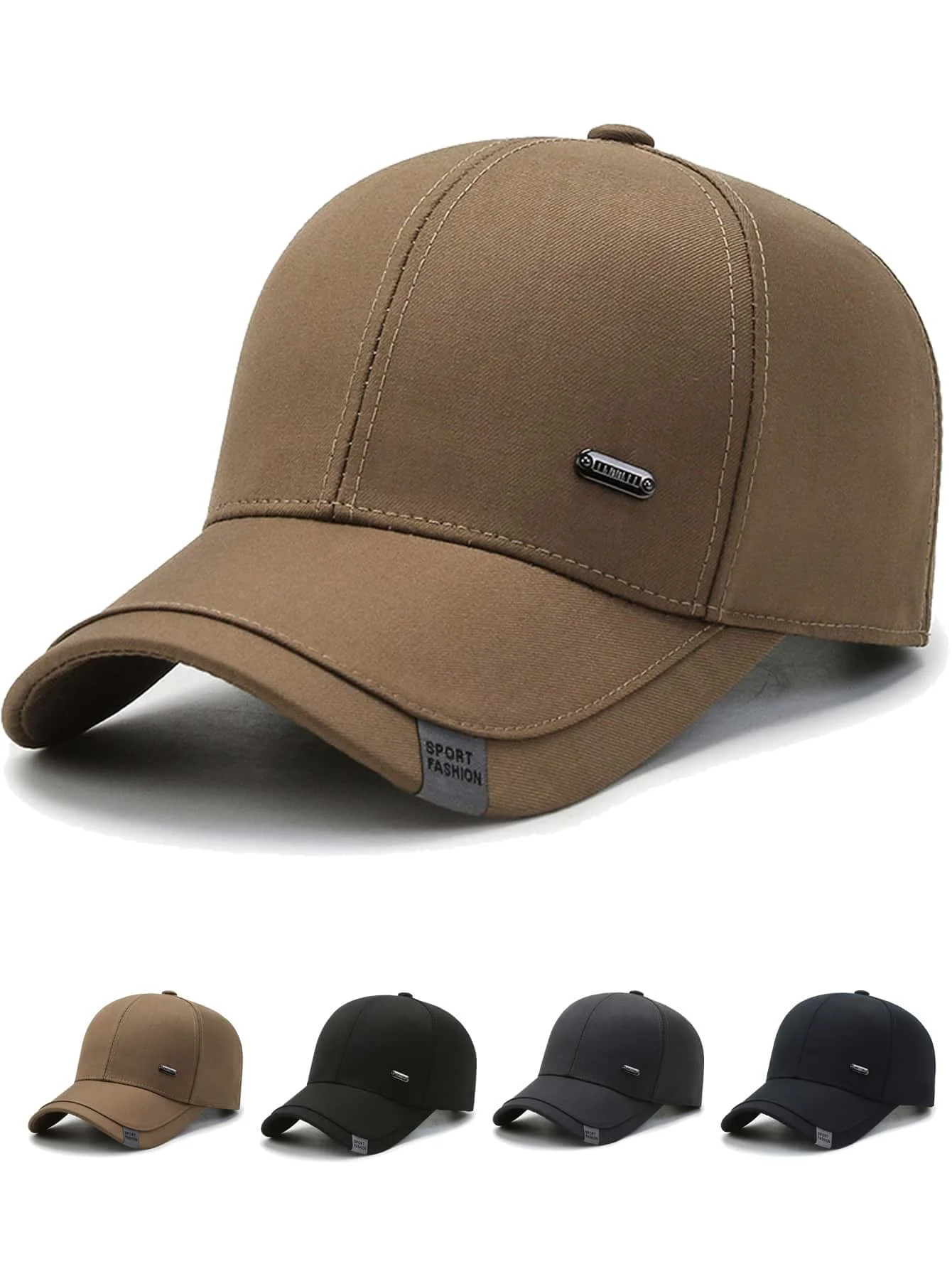 Solid Color Baseball Cap Unisex Stitched Design Trucker Hat Fashionable Casual Simple Sun Hat Suitable As Gift For Dad/Mom