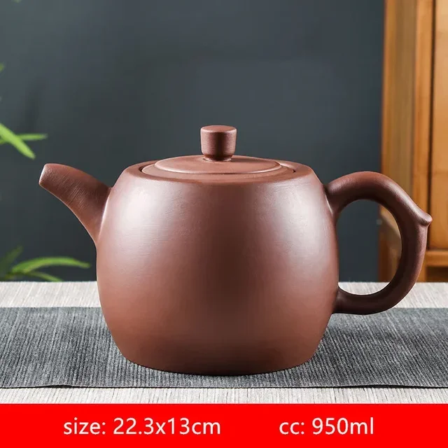 950ml Large Capacity Yixing Purple Clay Teapot Chinese Coloured Drawing Beauty Tea Pot Zhu Mud Ball Hole Filter Infuser