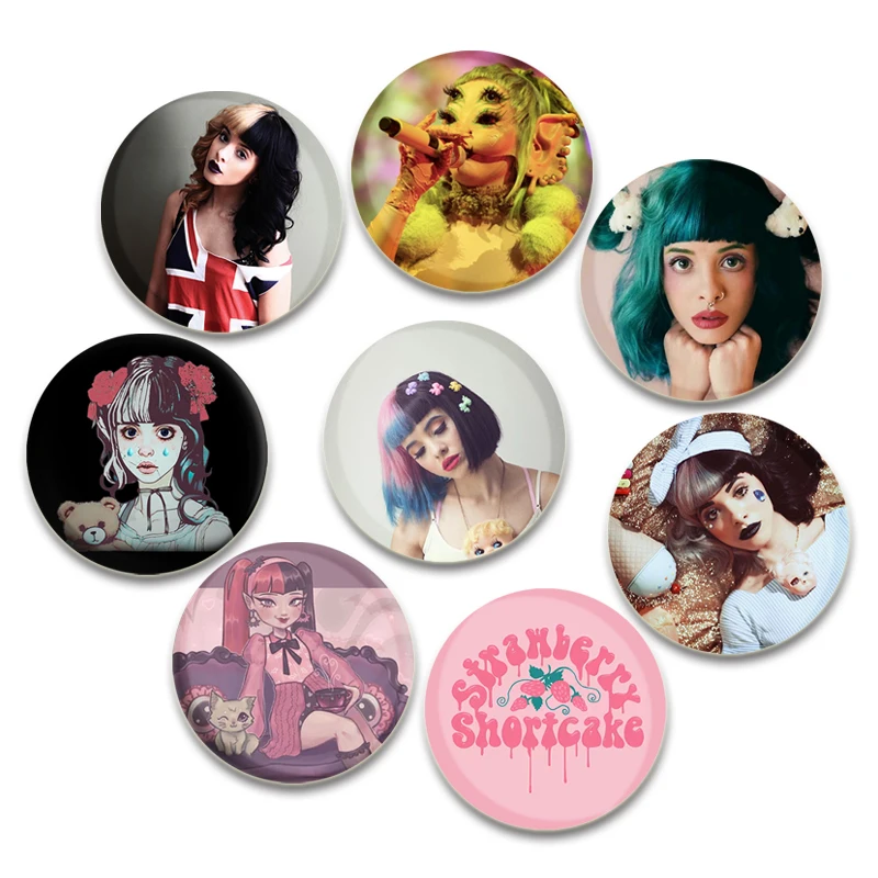 Singer Melanie Martinez Brooches Round Cartoon Badge for Backpack Cothes Accessories Anime Tinplate Pins Collection Decoration