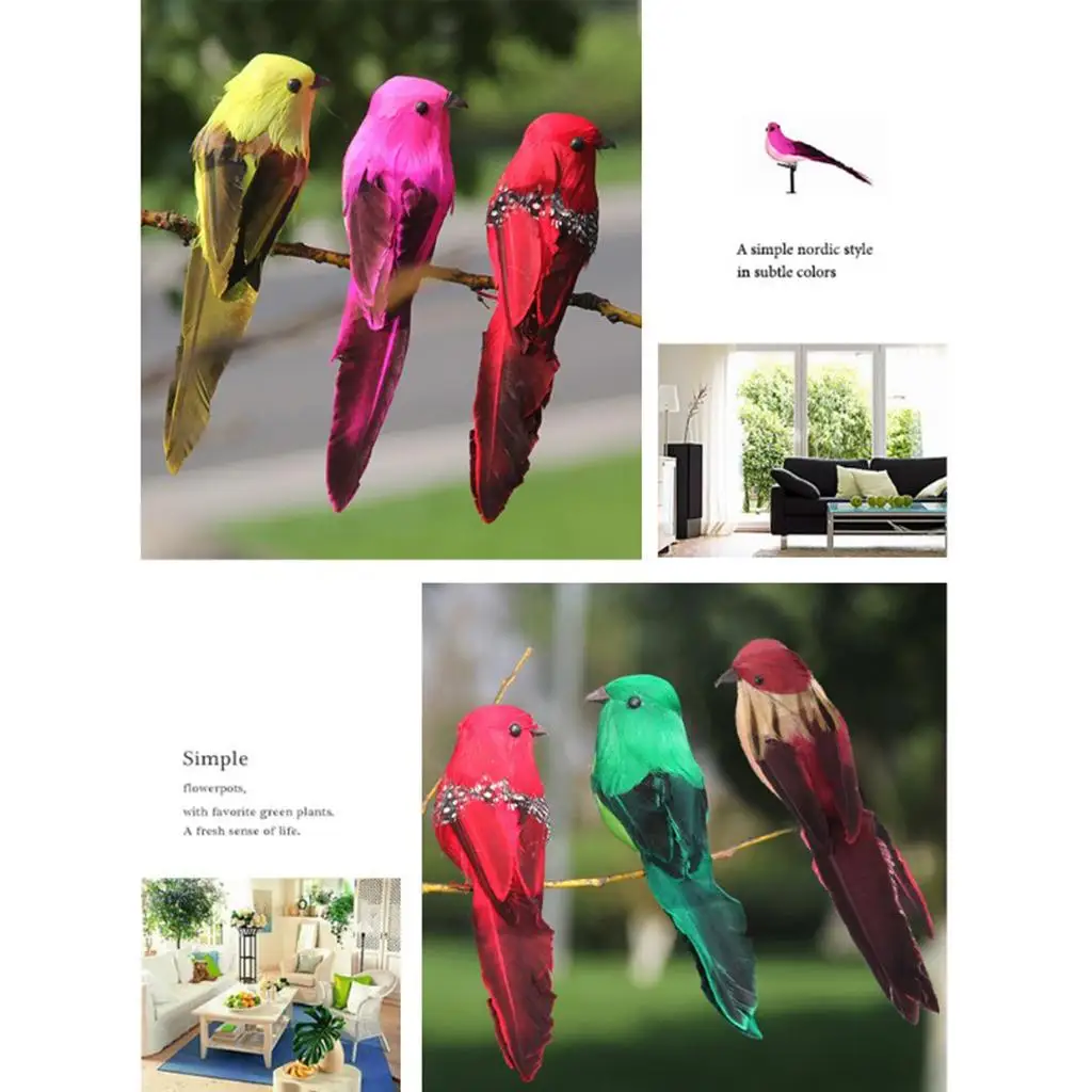 Vivid Foam Feather Craft Simulation Birds Figurines Birds Model Photo Props